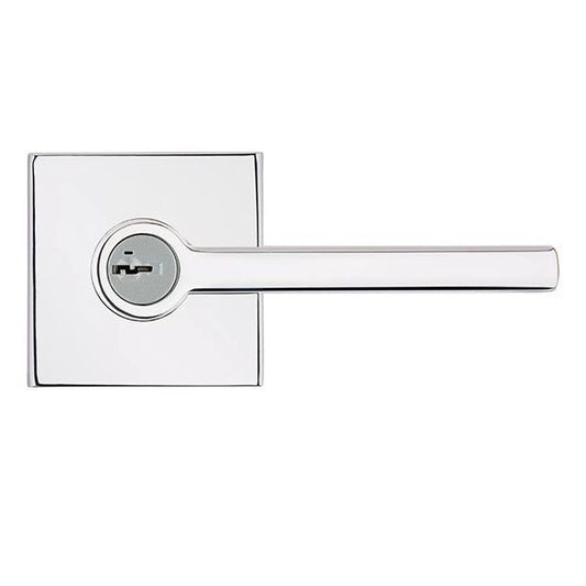 Kwikset - 156 - Halifax Lever - Square Rose - 26 - Polished Chrome - Entrance - SC1 Schlage - SmartKey Technology - Grade 2 - UHS Hardware