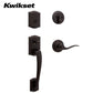 Kwikset - 818PTHXTNL - Prescott Handleset with Tustin Lever - Deadbolt Keyed One Side - Featuring SmartKey - Square Rose - 11P - Venetian Bronze - Entrance - Grade AAA - UHS Hardware