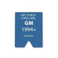 HPC - CF215 - GM 1994+ Punch Card for HPC 1200 Punch Machine - UHS Hardware