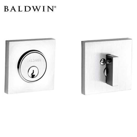 Baldwin Estate - 8220 Santa Monica Contemporary Square Deadbolt - Singl Cyl - 264 - Satin Chrome - Grade 2 - UHS Hardware