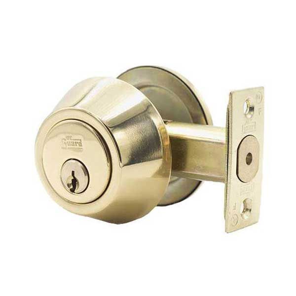 Premium Single Cylinder Deadbolt - Polished Brass - Grade 3 - ( SC1 / KW1 ) - UHS Hardware