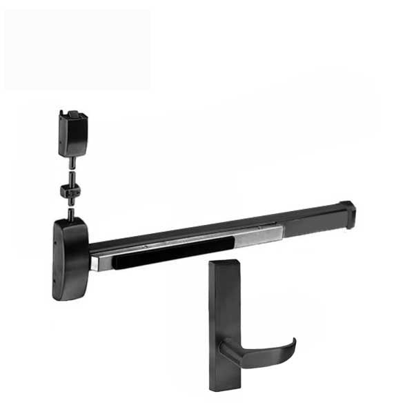 Sargent - 8715F - Surface Vertical Exit Rod - Top Latch - Passage - 36" x 84" - Black Suede - Fired Rated - Grade 1 - UHS Hardware