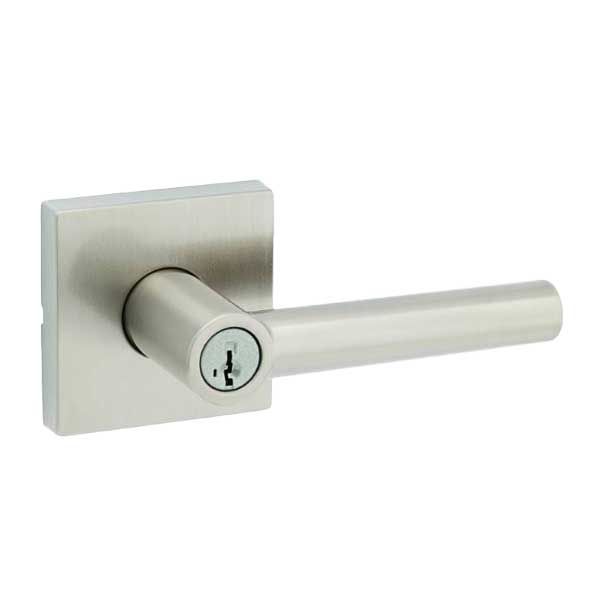 Kwikset - 740MIL - Milan Lever Set - Square Rose - 15A - Satin Nickel - Entrance - SmartKey Technology - Grade 2 - UHS Hardware