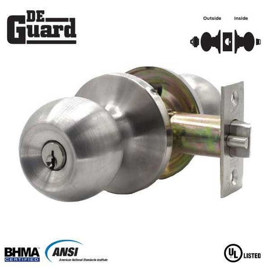 Premium Knobset - Stainless Steel - Entrance - Grade 3 - ( SC1 / KW1 ) - UHS Hardware