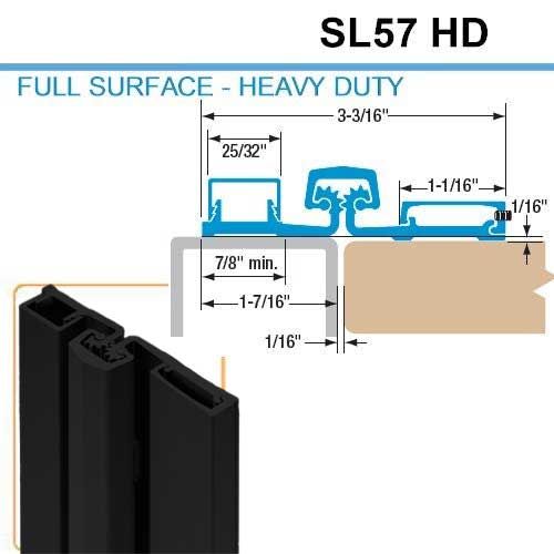 Select Hinges - 57 - 83" - Geared Full Surface Continuous Hinge - Black - Heavy Duty - UHS Hardware