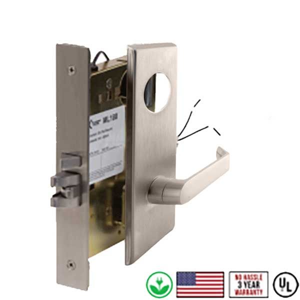 Command Access - Electrified Mortise Lever set - Fail Secure - Storeroom - ESC17 - 24V - Satin Chrome - Grade 1 - UHS Hardware