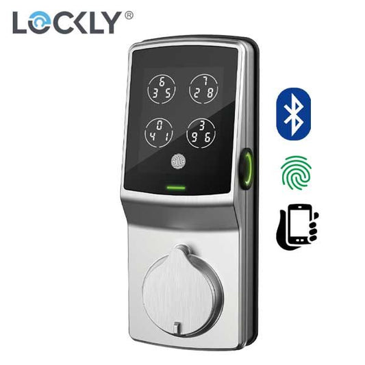 Lockly - PGD728FSN - Secure PLUS Biometric Electronic Deadbolt - Fingerprint Reader - Bluetooth - Satin Nickel - UHS Hardware