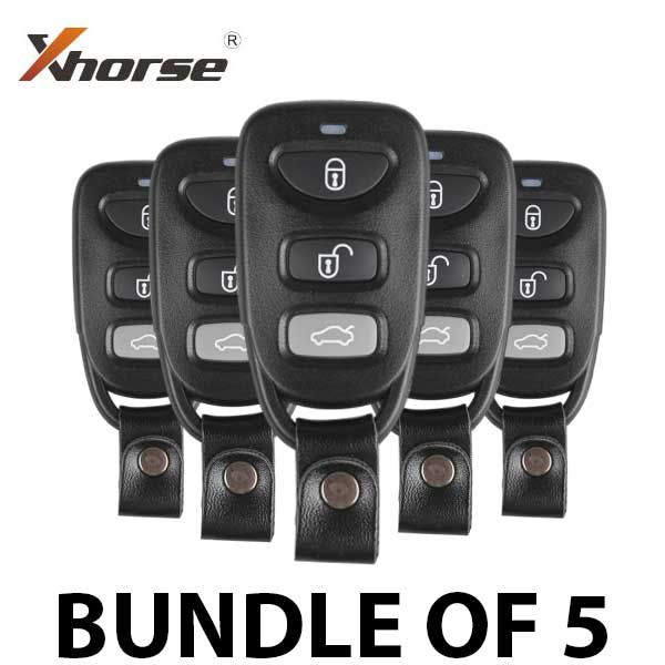 5 x Hyundai Style / 3-Button Universal Remote Key for VVDI Key Tool (Wired) (BUNDLE OF 5) - UHS Hardware