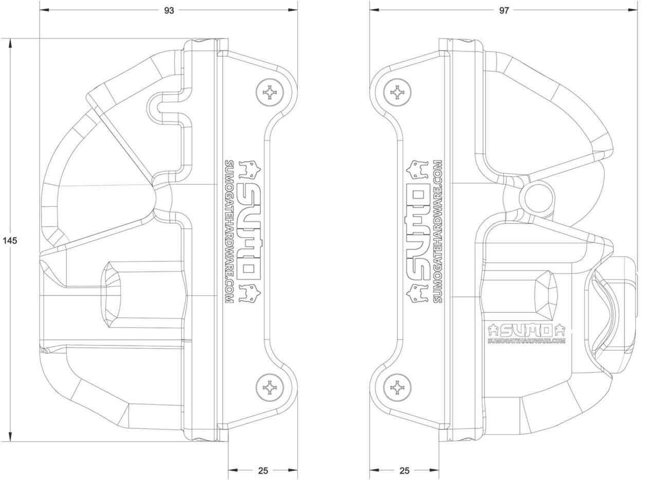Lockey - SUMO SGL-DS - Gravity Gate Latch - Double Sided - UHS Hardware