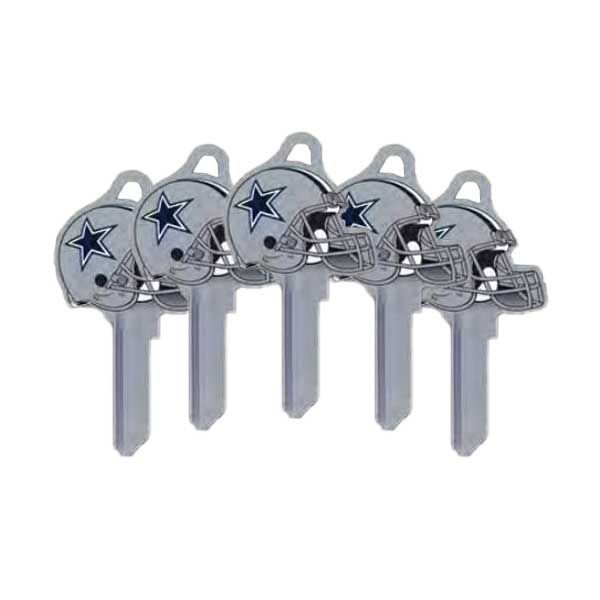 ILCO - NFL TeamKeys - Helmet Edition - Key Blank - Dallas Cowboys - KW1 (5 Pack) - UHS Hardware