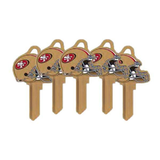 ILCO - NFL TeamKeys - Helmet Edition - Key Blank - San Francisco 49ers - KW1 (5 Pack) - UHS Hardware