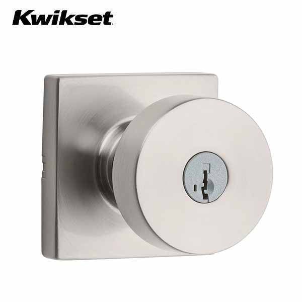 Kwikset - 740 - Pismo Knob - Square Rose - 15 - Satin Nickel - Entrance - SC1 Schlage - SmartKey Technology - Grade AAA - UHS Hardware