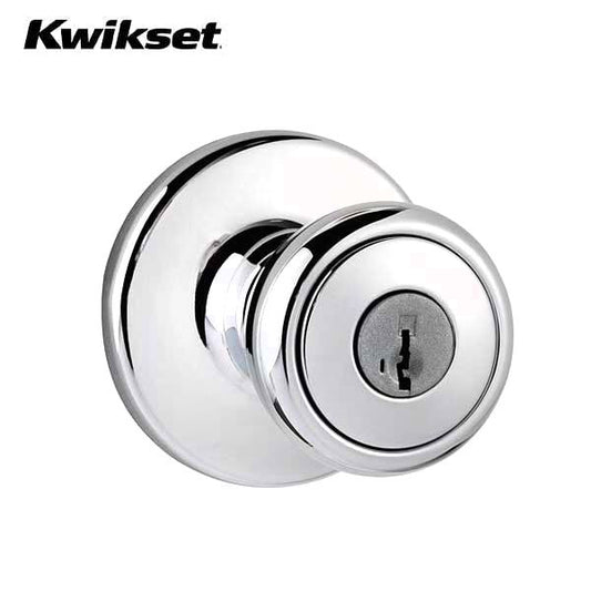 Kwikset - 400T - Tylo Knob  - Round Rose - Entrance - 26 - Polished Chrome - SmartKey Technology - Grade 3 - UHS Hardware