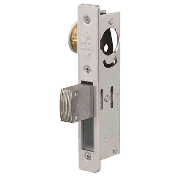 Adams Rite - MS Deadlock - MS1850S - 1-1/8"  Backset - ANSI Size - Straight Bolt - Flat Faceplate - Aluminum - Metal Door - UHS Hardware