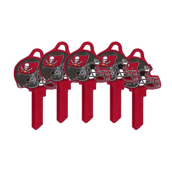 ILCO - NFL TeamKeys - Helmet Edition - Key Blank - Tampa Bay Buccaneers - KW1 (5 Pack) - UHS Hardware