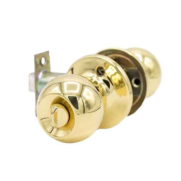 Premium Knobset Privacy Lock - Polished Brass - UHS Hardware