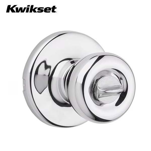 Kwikset - 300T - Tylo Knob - Round Rose - Privacy - 26 - Polished Chrome - Grade 3 - UHS Hardware