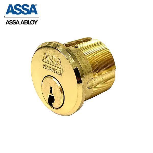ASSA - MAX+ / Maximum + Security Restricted Mortise Cylinder - 1-1/8" - 605 - Bright Brass - UHS Hardware