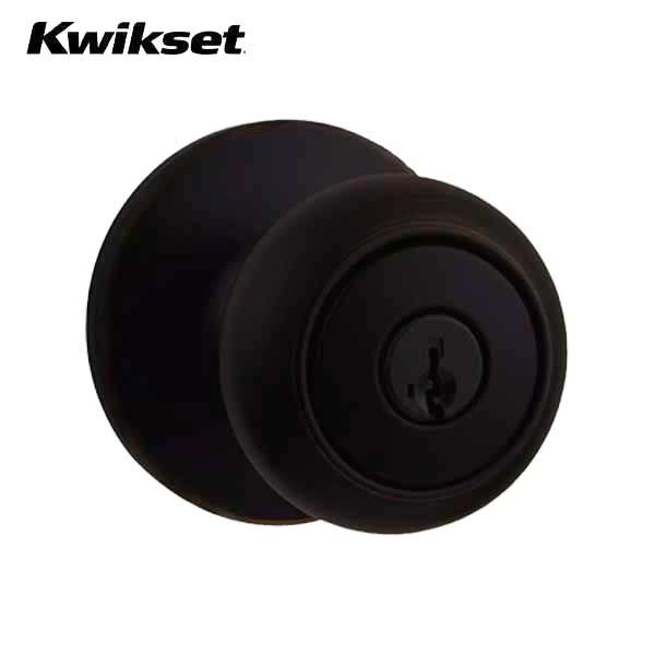 Kwikset - 400CV - Cove Knob  - Round Rose - 514 - Satin Black - SmartKey Technology - Entrance - Grade 3 - UHS Hardware
