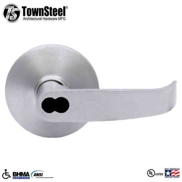 TownSteel - ED8900LQ - Sectional Lever Trim - Storeroom - Nightlatch - LQ Curved Lever - Non-Handed - Schlage SFIC Prepped - Compatible with Concealed V/R Exit Device - Satin Stainless - Grade 1 - UHS Hardware