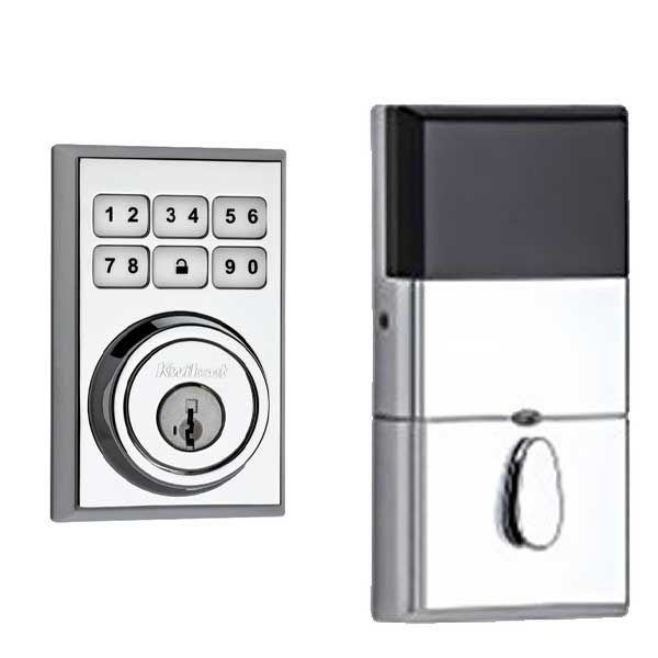 Kwikset - SmartCode 910CNT -  Electronic Contemporary Deadbolt - 26 - Polished Chrome - Home Connect - Z-Wave - SmartKey Technology - UHS Hardware