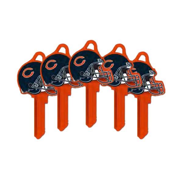 ILCO - NFL TeamKeys - Helmet Edition - Key Blank - Chicago Bears - KW1 (5 Pack) - UHS Hardware