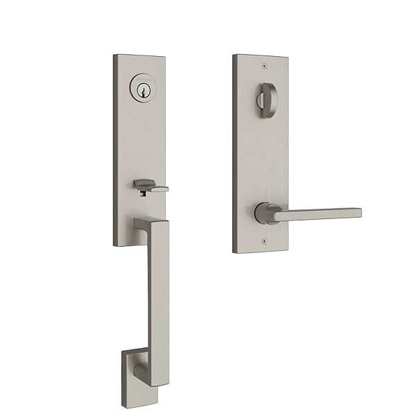 Baldwin Reserve - Seattle Contemporary Lever Handleset - Singl Cyl - Contemporary Square Rose - 150 - Satin Nickel - Grade 2 - RH - UHS Hardware