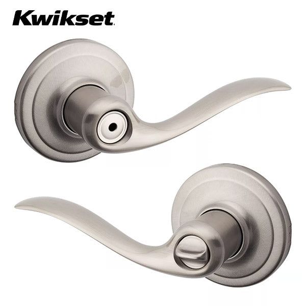 Kwikset - 730TNL - Tustin Lever - Round Rose - Privacy - 15 - Satin Nickel - Grade 2 - UHS Hardware