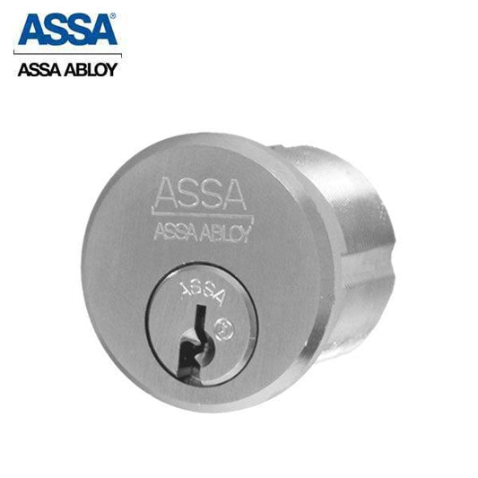 ASSA - Twin 6000 Classic Mortise Cylinder - 1-1/8" - Schlage "L" Cam - Satin Chrome - (Sub-Assembled) - UHS Hardware