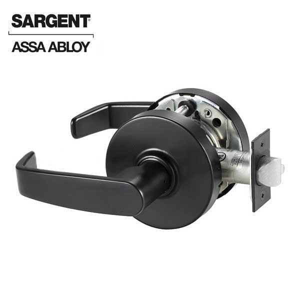 Sargent - 10U15 - Mechanical Cylindrical Lock - L Rose / L Lever - Non Keyed - Passage - BSP - Black Suede Powder Coat - Grade 1 - UHS Hardware