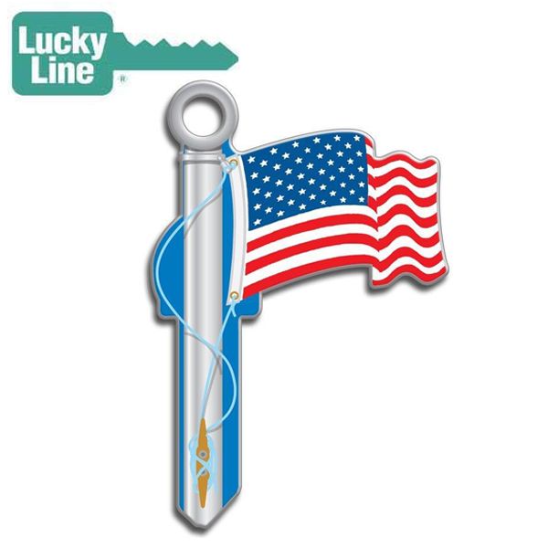 LuckyLine - B101S - Key Shapes - American Flag - Schlage - SC1 - 5 Pack - UHS Hardware