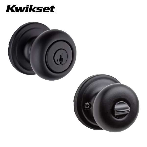 Kwikset - 740H - Hancock Knob  - Round Rose - Entrance - 514 - Iron Black - SmartKey Technology - Grade 2 - UHS Hardware