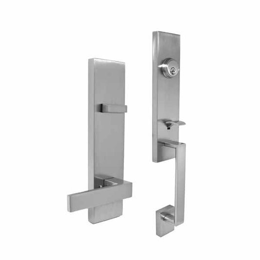 Premium Square Contemporary Design Handleset w/ Lever - Satin Silver - SC1 - UHS Hardware