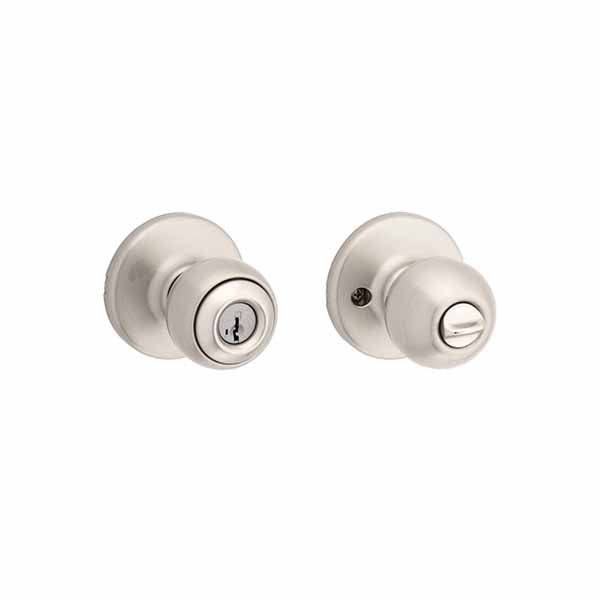 Kwikset - 400 - Polo Knob - Round Rose - 15 - Satin Nickel - Entrance - SC1 Schlage - SmartKey Technology - Grade 3 - UHS Hardware