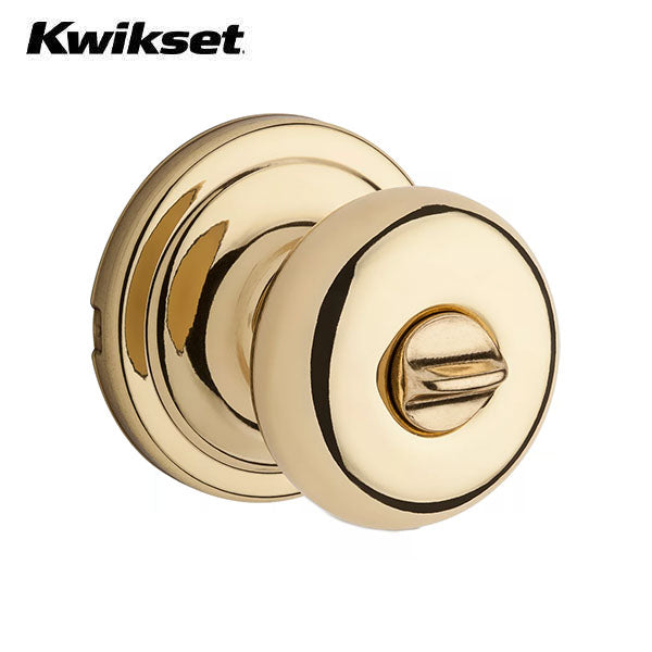 Kwikset - 730H - Hancock Knob - Round Rose - Privacy - 3 - Polished Brass - Grade 2 - UHS Hardware