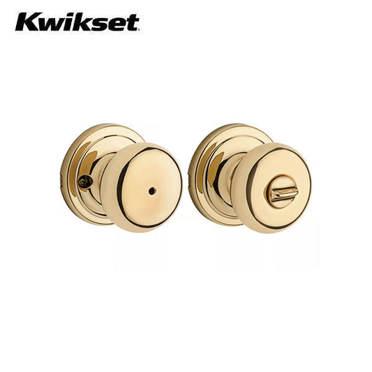 Kwikset - 730H - Hancock Knob - Round Rose - Privacy - 3 - Polished Brass - Grade 2 - UHS Hardware