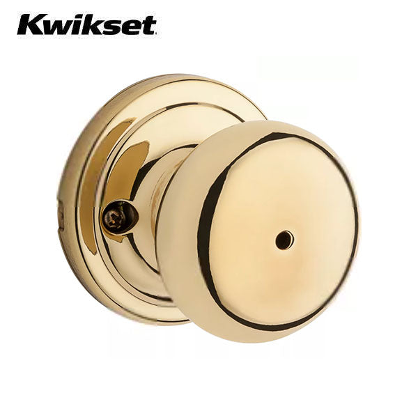 Kwikset - 730H - Hancock Knob - Round Rose - Privacy - 3 - Polished Brass - Grade 2 - UHS Hardware