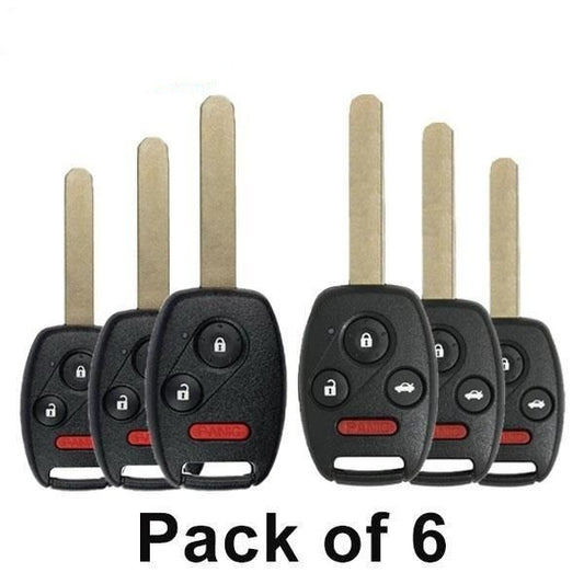 3 x Honda Acura 3-Button Remote Head Key / 3 x Honda Acura 4-Button Remote Head Key 2006-2017 (Pack of 6)