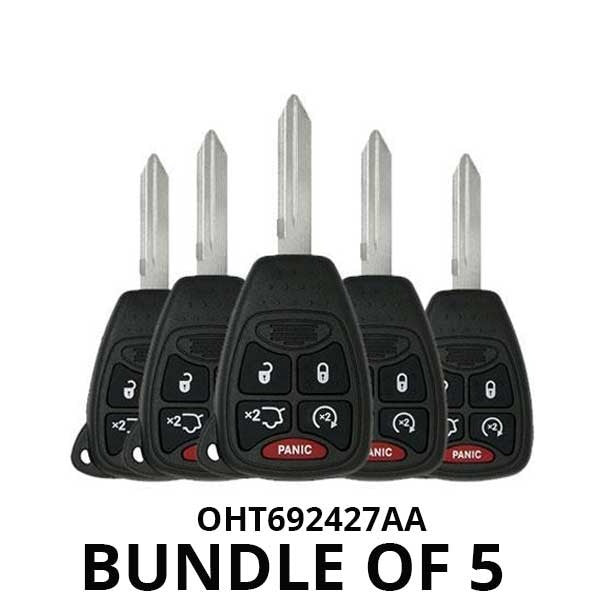 2006-2014 Jeep / Dodge / Chrysler / 5-Button Remote Head Key / OHT692427AA (Bundle of 5 )