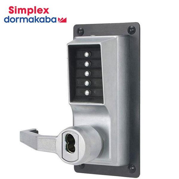 Simplex - LLP1020M - Mechanical Pushbutton Exit Trim Lever Lock - LFIC - 2¾" Tailpiece - Satin Chrome - LH - UHS Hardware