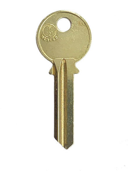 Y2 / 999A 6-Pin Yale Key Blank - Brass Finish (JMA-YA-17DE)